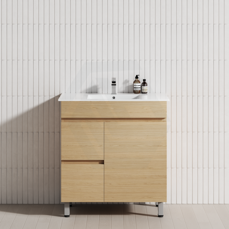 750Mm Narrow Freestanding Bathroom Vanity With Legs 2-Drawer 1-Door Multi-Colour Cabinet Only