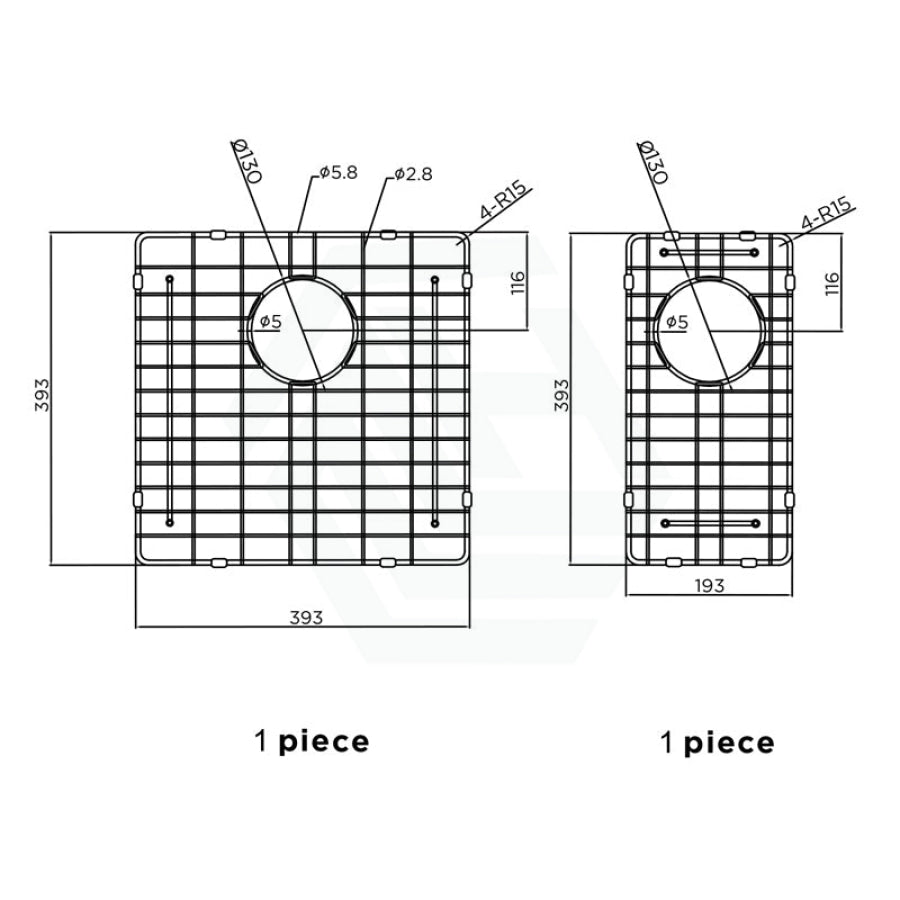 393 & 193mm Meir Lavello Stainless Steel Protection Grid for MKSP-D670440 (2 Pieces) Variant Colour Available