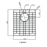 333x393mm Meir Lavello Stainless Steel Protection Grid for MKSP-D760440 (2 Pieces) Variant Colour Available