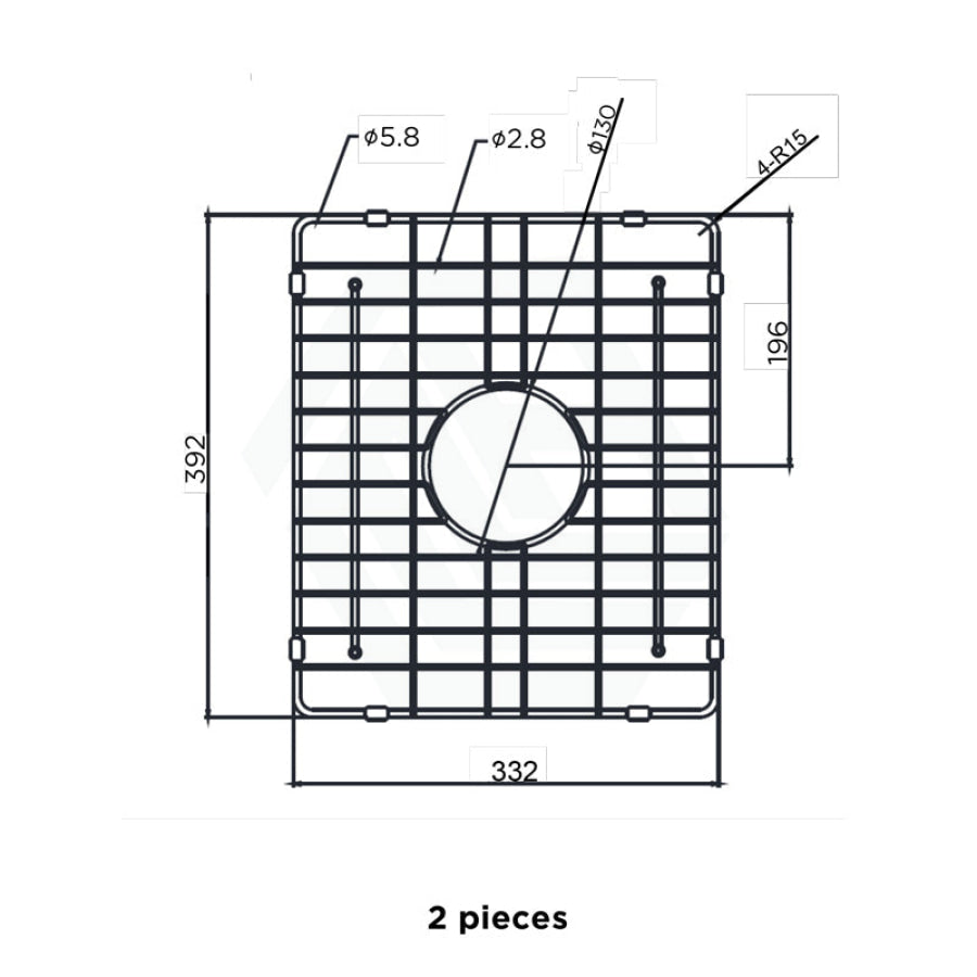 332x392mm Meir Lavello Stainless Steel Protection Grid for MKSP-D1160440D (2 Pieces) Variant Colour Available