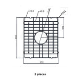 332x392mm Meir Lavello Stainless Steel Protection Grid for MKSP-D1160440D (2 Pieces) Variant Colour Available