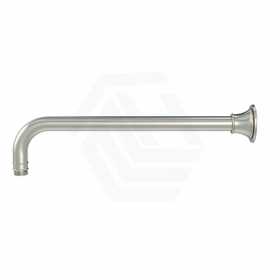 N#3(Nickel) Meir Harrington 400mm Round Wall Mounted Shower Curved Arm Solid Brass PVD Brushed Nickel