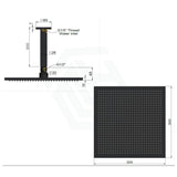 Meir Square Ceiling Shower Head with Arm Matt Black