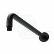 Meir 400Mm Round Wall Mounted Shower Curved Arm Matt Black Solid Brass Arms