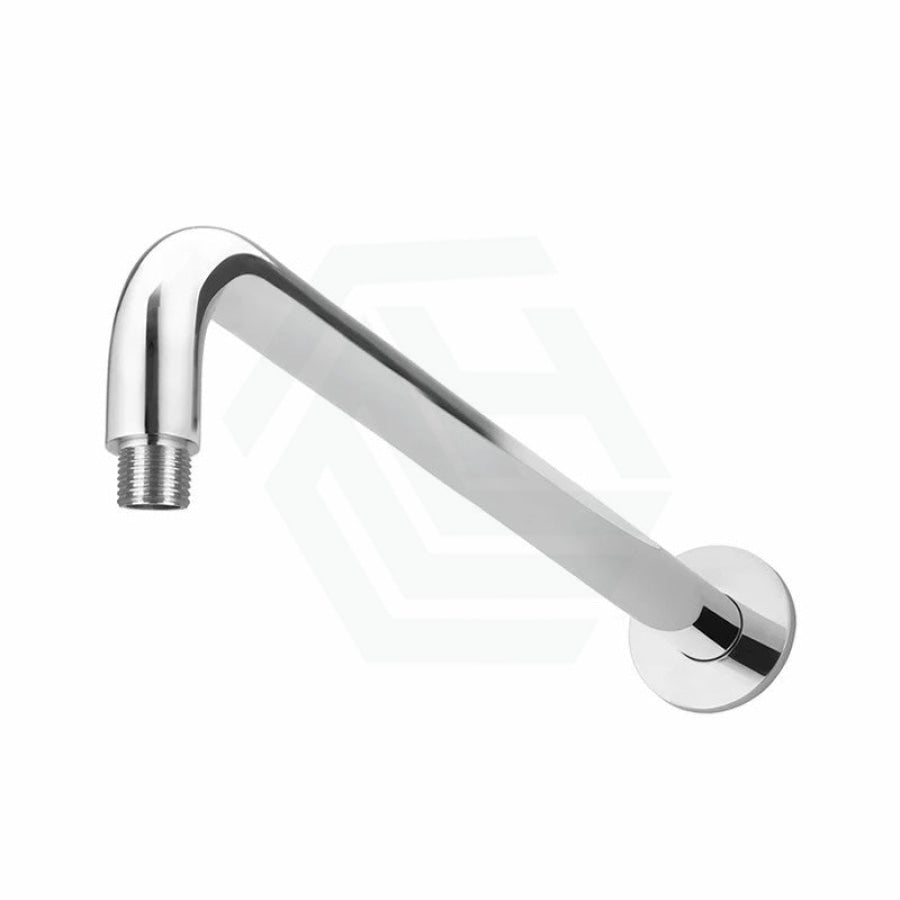 Meir 400Mm Round Wall Mounted Shower Curved Arm Polished Chrome Solid Brass Arms