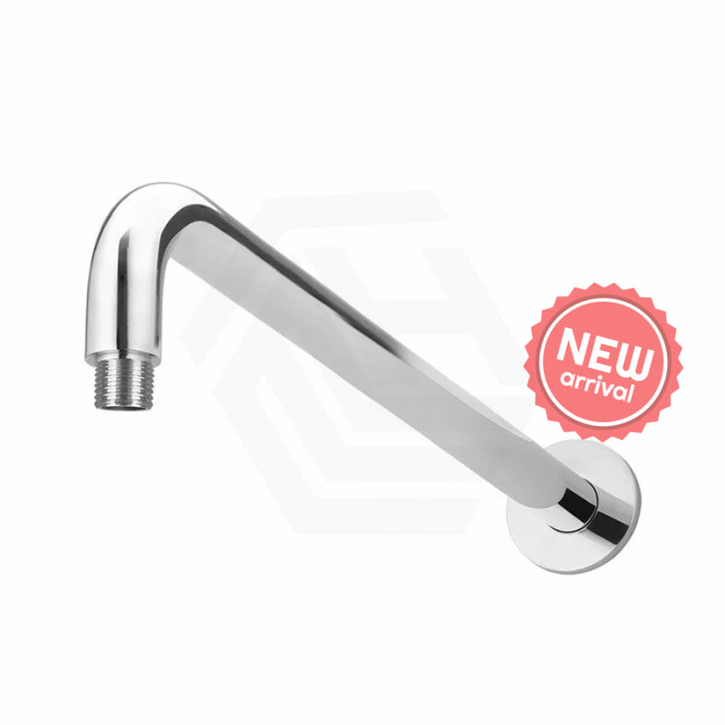 Meir 400Mm Round Wall Mounted Shower Curved Arm Polished Chrome Solid Brass Arms