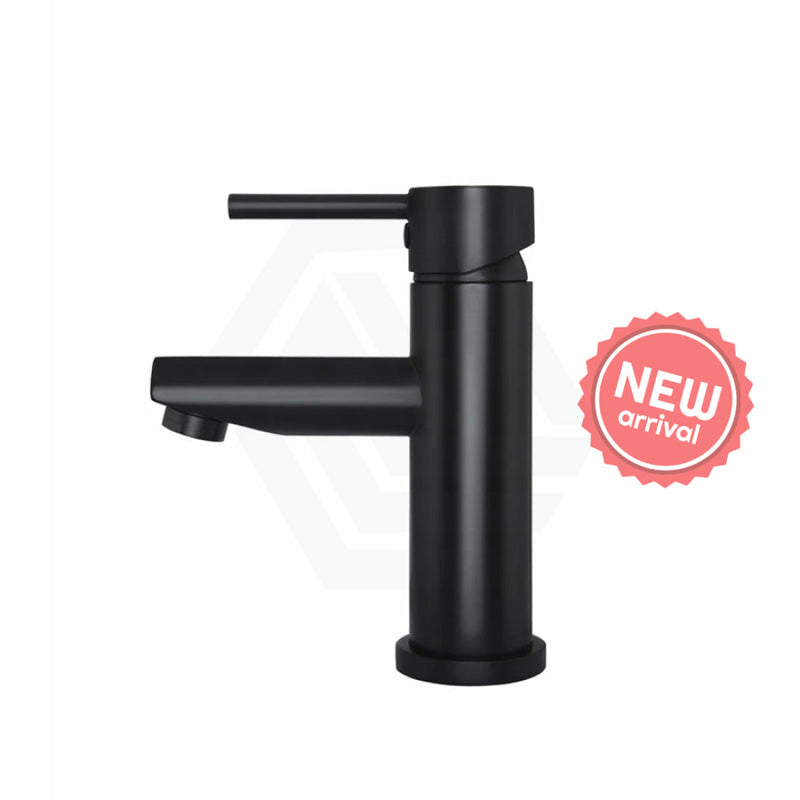 Meir Round Short Basin Mixer Matt Black Mixers