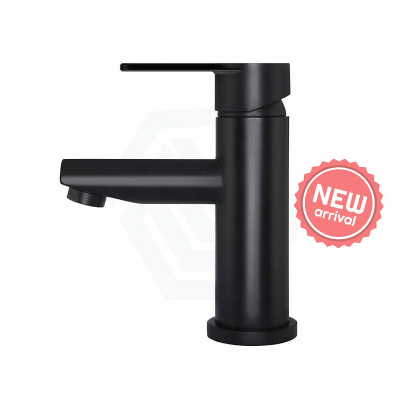 Meir Round Paddle Short Basin Mixer Matt Black Mixers