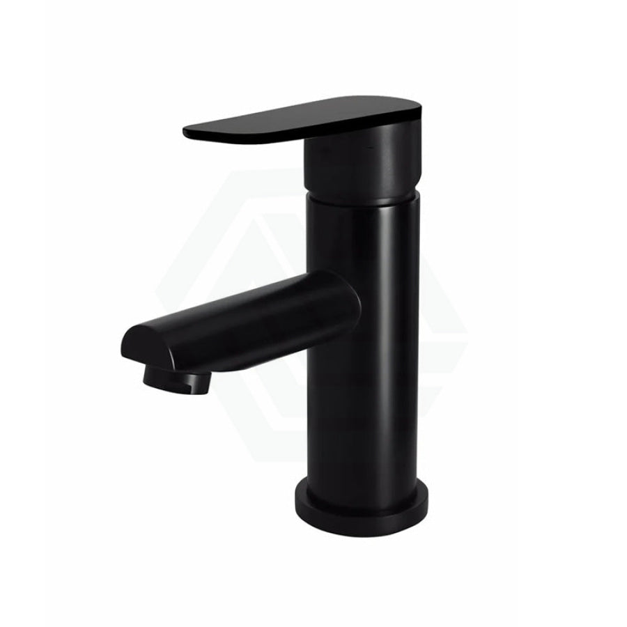 Meir Round Paddle Short Basin Mixer Matt Black Mixers