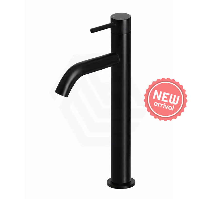 Meir Piccola Matt Black Tall Basin Mixer Tap With 130Mm Spout Solid Brass Mixers