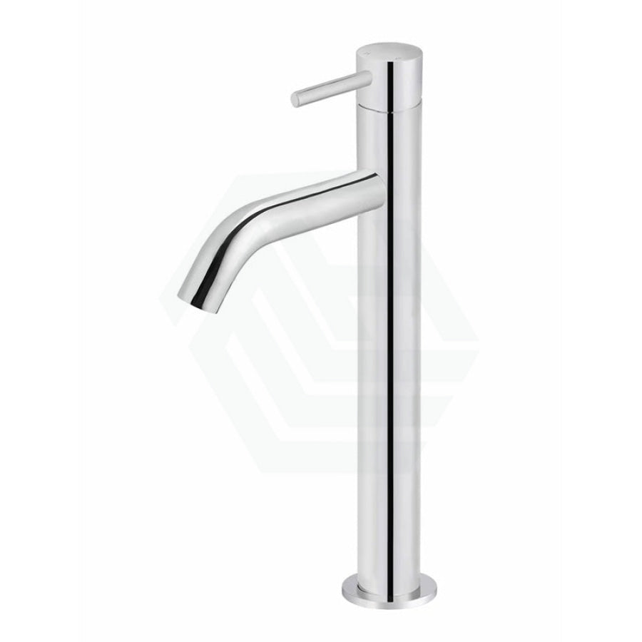 Meir Piccola Polished Chrome Tall Basin Mixer Tap With 130Mm Spout Solid Brass Mixers