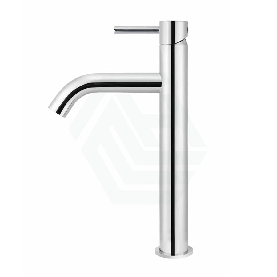 Meir Piccola Polished Chrome Tall Basin Mixer Tap With 130Mm Spout Solid Brass Mixers