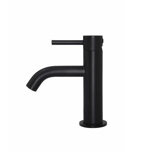 Meir Piccola Matt Black Short Basin Mixer Tap Solid Brass