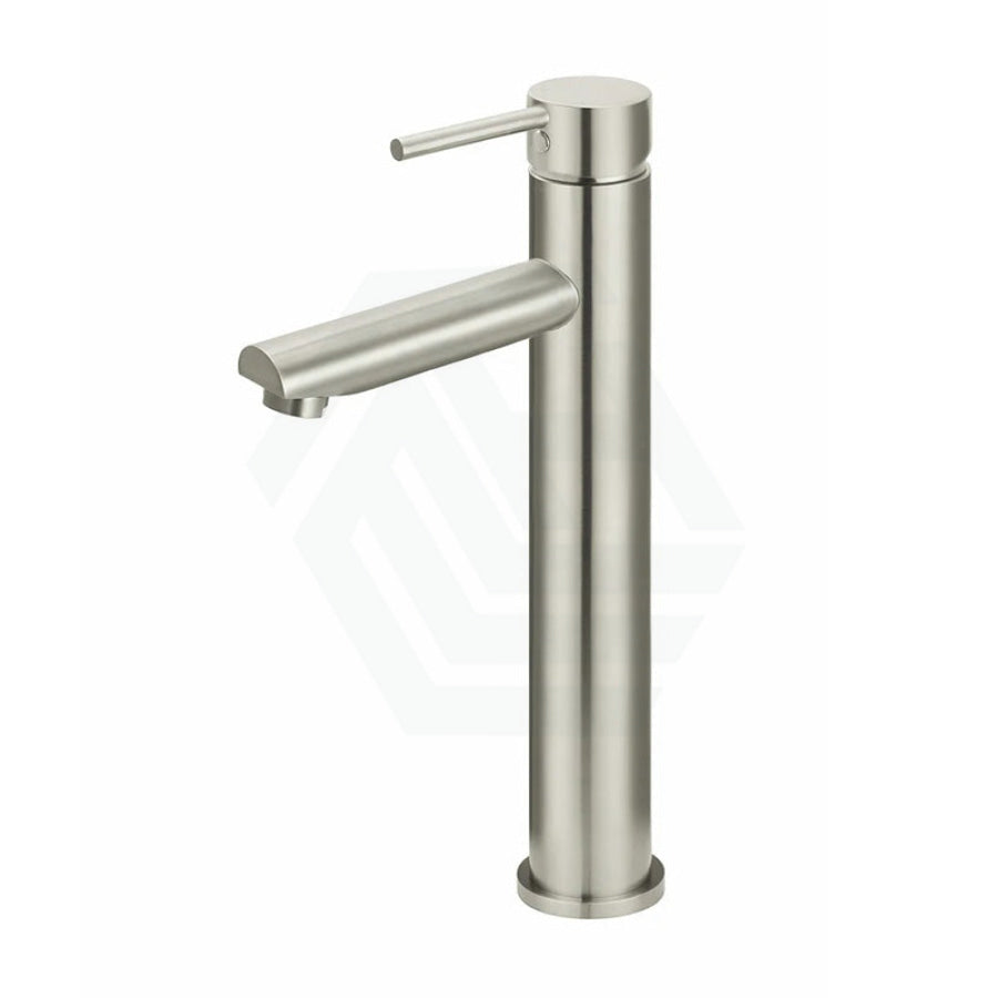 Meir Round Pin Tall Basin Mixer Multi-Colour Brushed Nickel Mixers