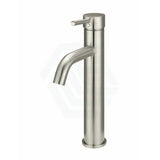 Meir Round Pin Curved Tall Basin Mixer Multi-Colour Brushed Nickel Mixers