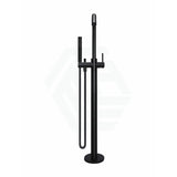 Meir Round Paddle Freestanding Bath Spout And Hand Shower Multi-Colour Matt Black Floor Mounted