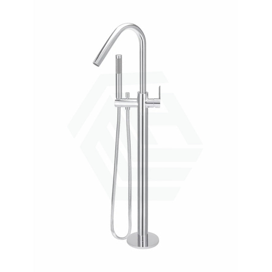 Meir Round Paddle Freestanding Bath Spout And Hand Shower Multi-Colour Polished Chrome Floor