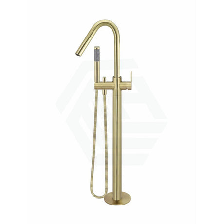 Meir Round Paddle Freestanding Bath Spout And Hand Shower Multi-Colour Tiger Bronze Floor Mounted