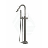 Meir Round Paddle Freestanding Bath Spout And Hand Shower Multi-Colour Shadow Gunmetal Floor