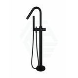 Meir Round Pinless Freestanding Bath Spout And Hand Shower Multi-Colour Matt Black Floor Mounted