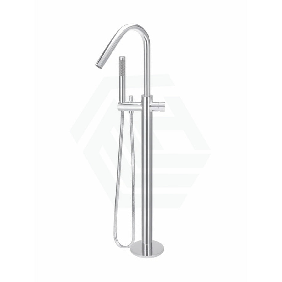 Meir Round Pinless Freestanding Bath Spout And Hand Shower Multi-Colour Polished Chrome Floor