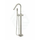 Meir Round Pinless Freestanding Bath Spout And Hand Shower Multi-Colour Brushed Nickel Floor