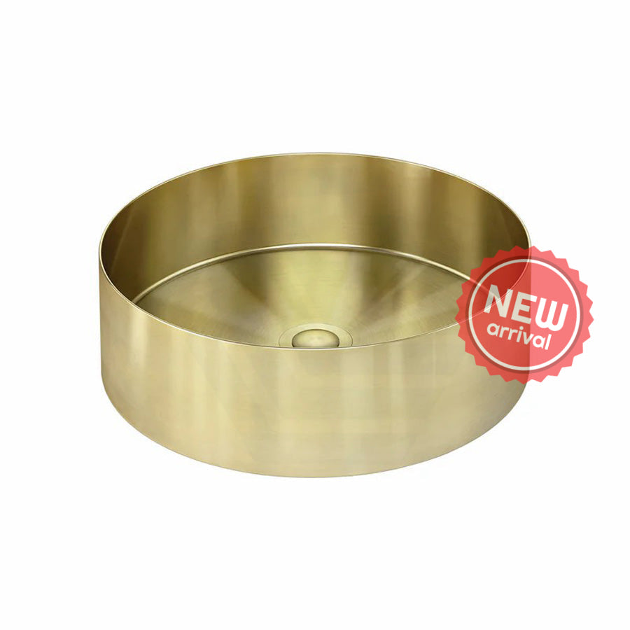 380x380x110mm Meir Lavello Round Bathroom Stainless Steel Above Counter Basin Variant Colour Available