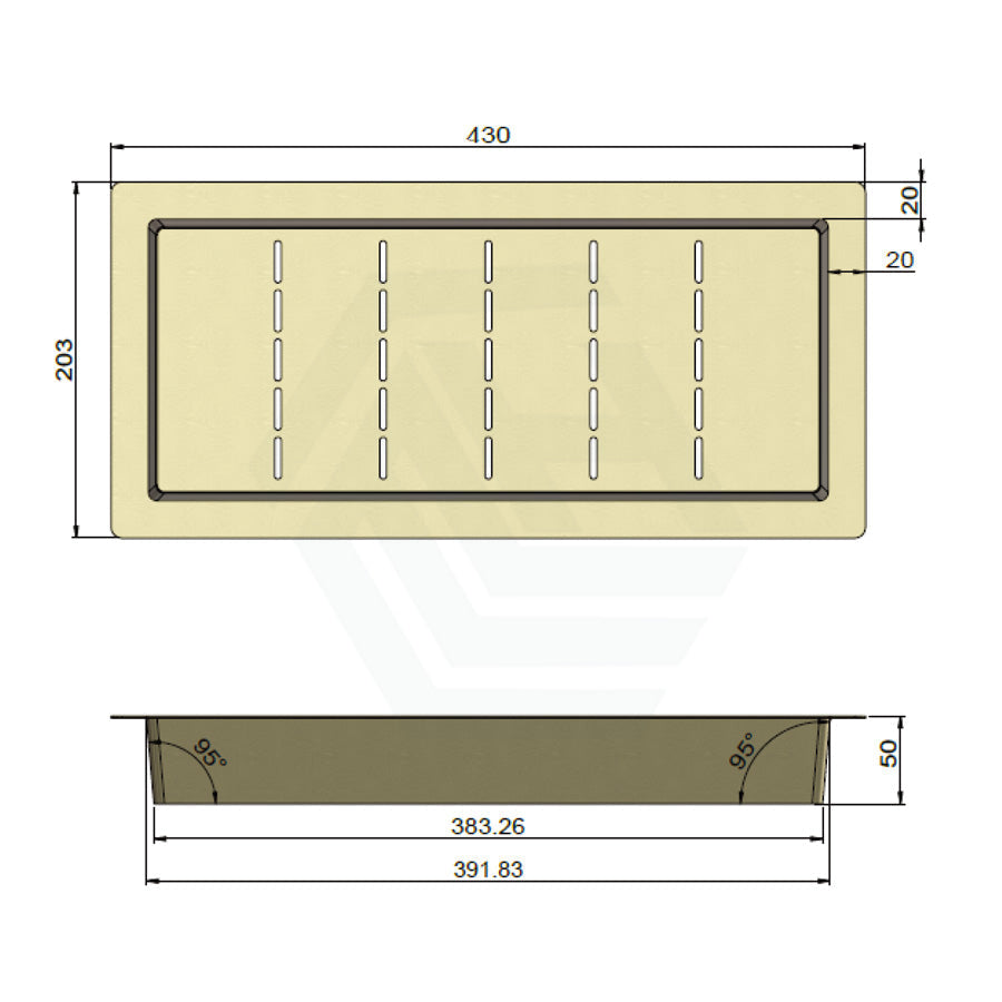 430x203x50mm Meir Lavello Square Stainless Steel Colander for Kitchen Sink Variant Colour Available