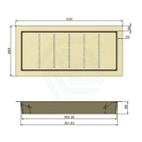 430x203x50mm Meir Lavello Square Stainless Steel Colander for Kitchen Sink Variant Colour Available