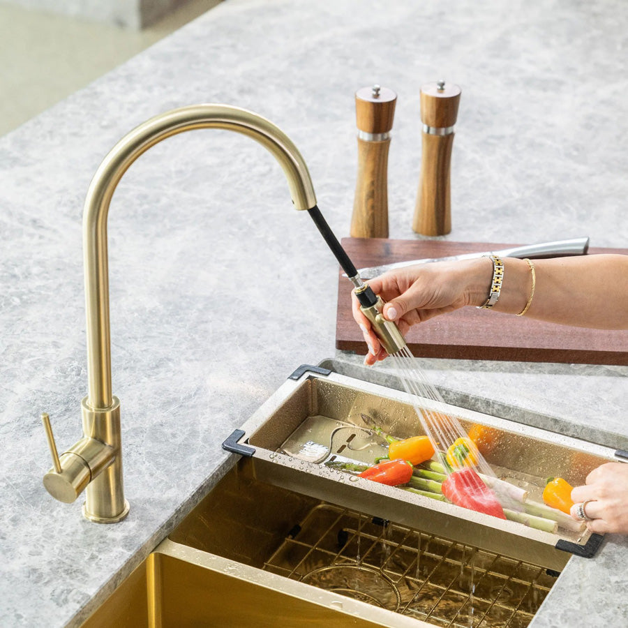 430x203x50mm Meir Lavello Square Stainless Steel Colander for Kitchen Sink Variant Colour Available