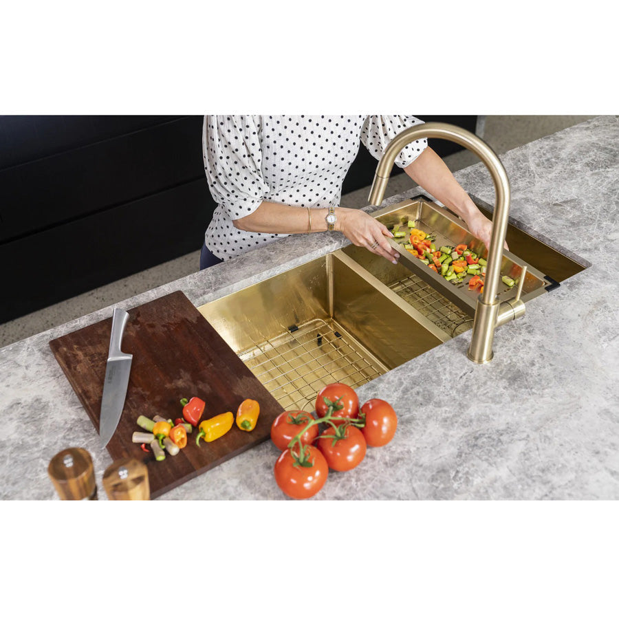 430x203x50mm Meir Lavello Square Stainless Steel Colander for Kitchen Sink Variant Colour Available