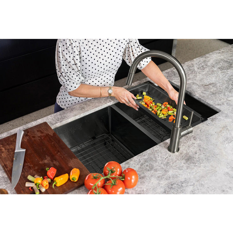 430x203x50mm Meir Lavello Square Stainless Steel Colander for Kitchen Sink Variant Colour Available