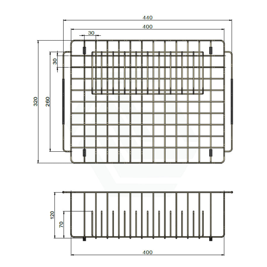 440x320x120mm Meir Lavello Stainless Steel Dish Rack for Kitchen Sink Variant Colour Available