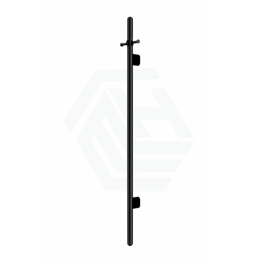 Meir 1000Mm Round Vertical Single Heated Towel Rail Variant Colour Available Matt Black Rails