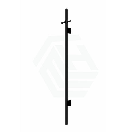 Meir 1000Mm Round Vertical Single Heated Towel Rail Variant Colour Available Matt Black Rails