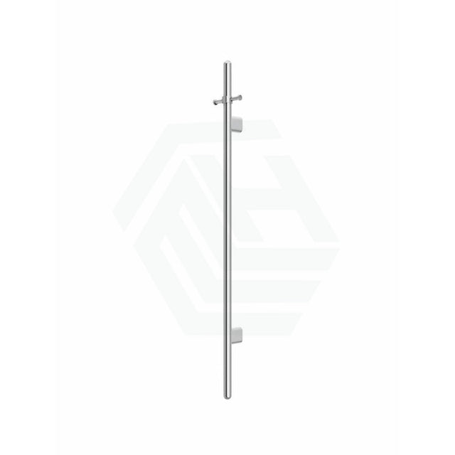 Meir 1000Mm Round Vertical Single Heated Towel Rail Variant Colour Available Polished Chrome Rails