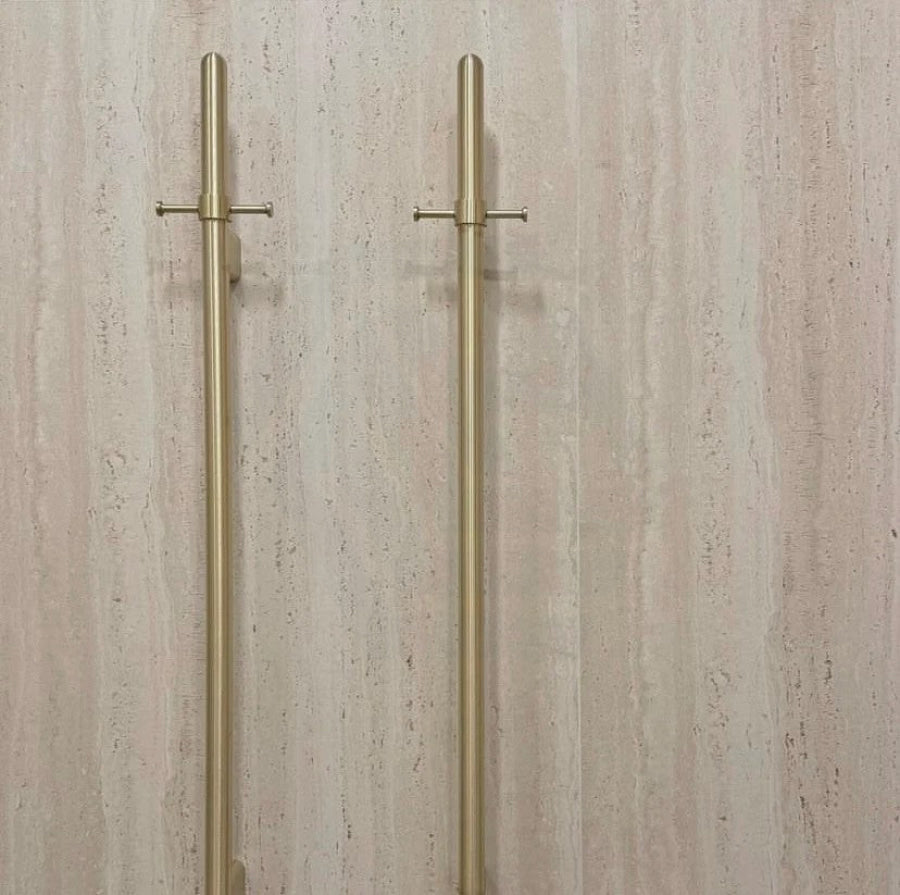 Meir 1000Mm Round Vertical Single Heated Towel Rail Variant Colour Available Rails