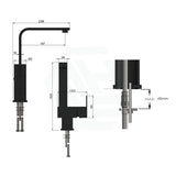 Meir Square Matt Black Solid Brass Kitchen Mixer Tap