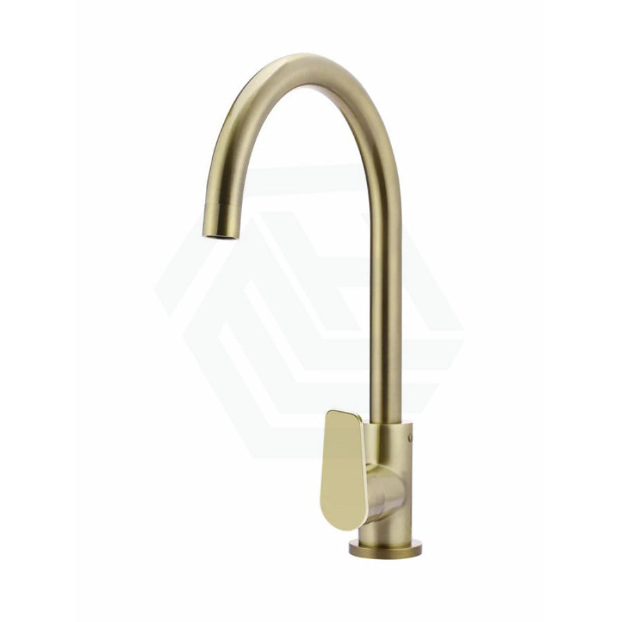 Meir Round Gooseneck 360 Degree Swivel Kitchen Mixer Tap With Paddle Handle Variant Colour