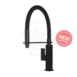 Meir Matt Black Square Flexible Kitchen Mixer Tap