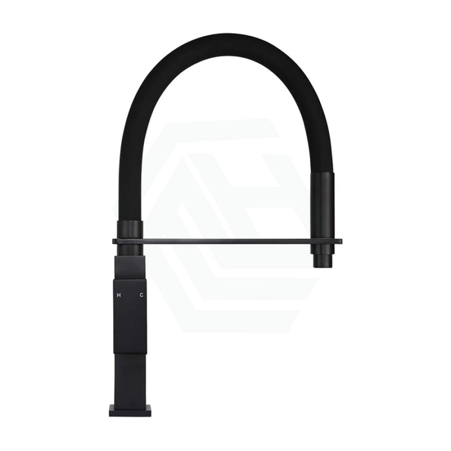 Meir Matt Black Square Flexible Kitchen Mixer Tap