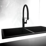 Meir Matt Black Square Flexible Kitchen Mixer Tap