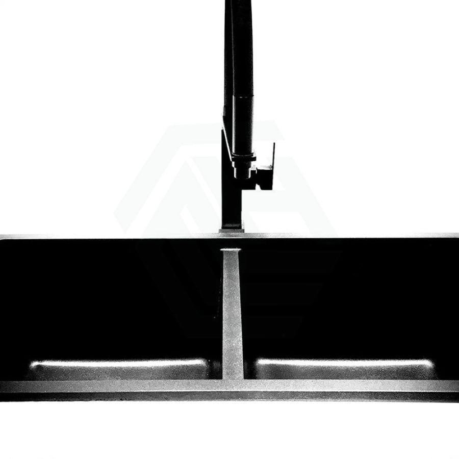 Meir Matt Black Square Flexible Kitchen Mixer Tap