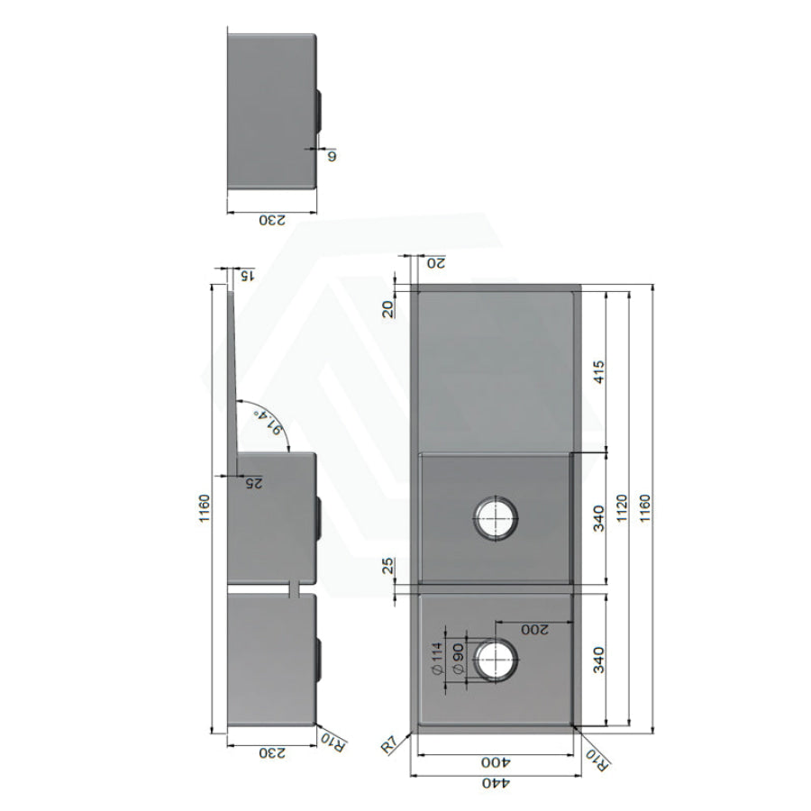 Meir Lavello 1160x440x230mm Stainless Steel Double Bowl Kitchen Sink with Drainboard Top/Flush/Under Mount Variant Colour Available