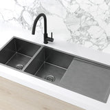 Meir Lavello 1160x440x230mm Stainless Steel Double Bowl Kitchen Sink with Drainboard Top/Flush/Under Mount Variant Colour Available