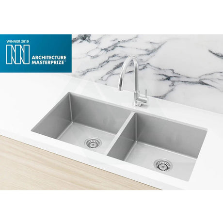 Meir 860x440x200mm Stainless Steel Double Bowl Kitchen Sink Top/Flush/Under Mount Variant Colour Available