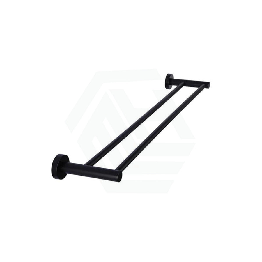 Meir 600/900Mm Round Solid Brass Double Towel Rail Variant Colour Available Matt Black / 600Mm Rails