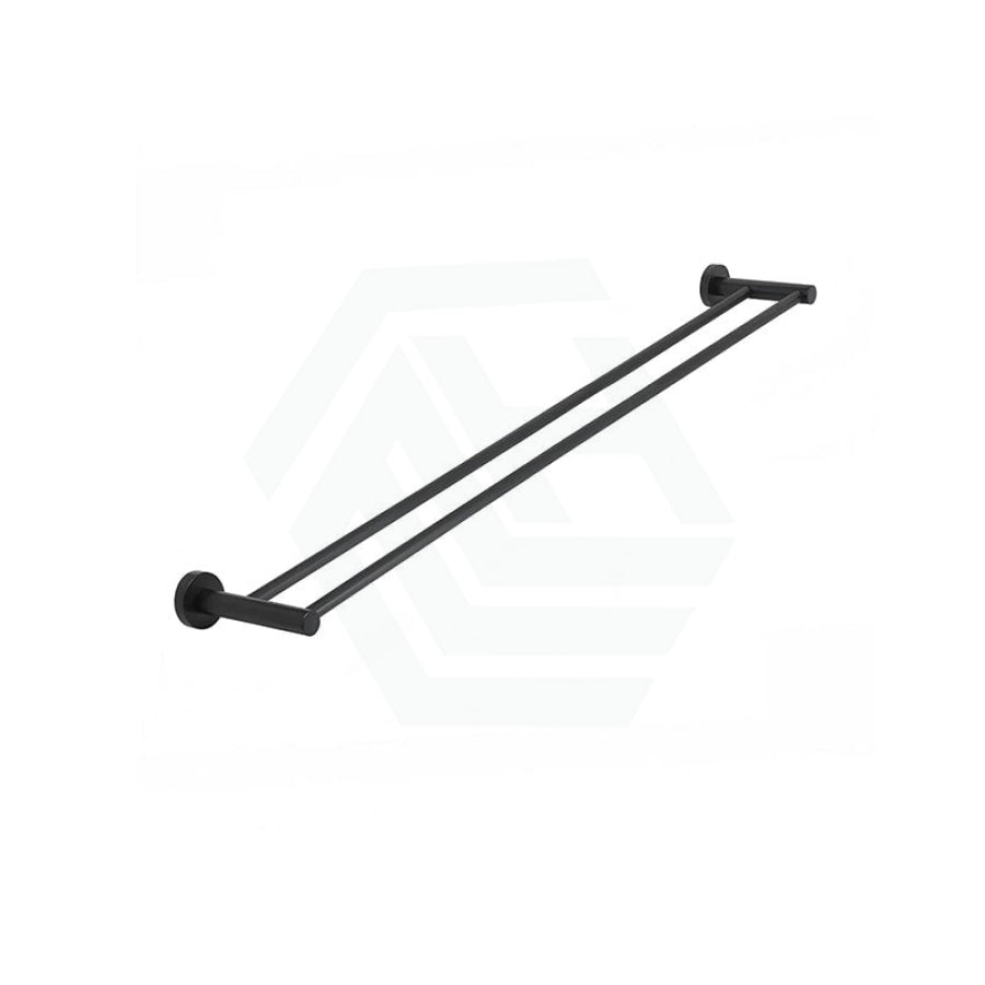 Meir 600/900Mm Round Solid Brass Double Towel Rail Variant Colour Available Matt Black / 900Mm Rails