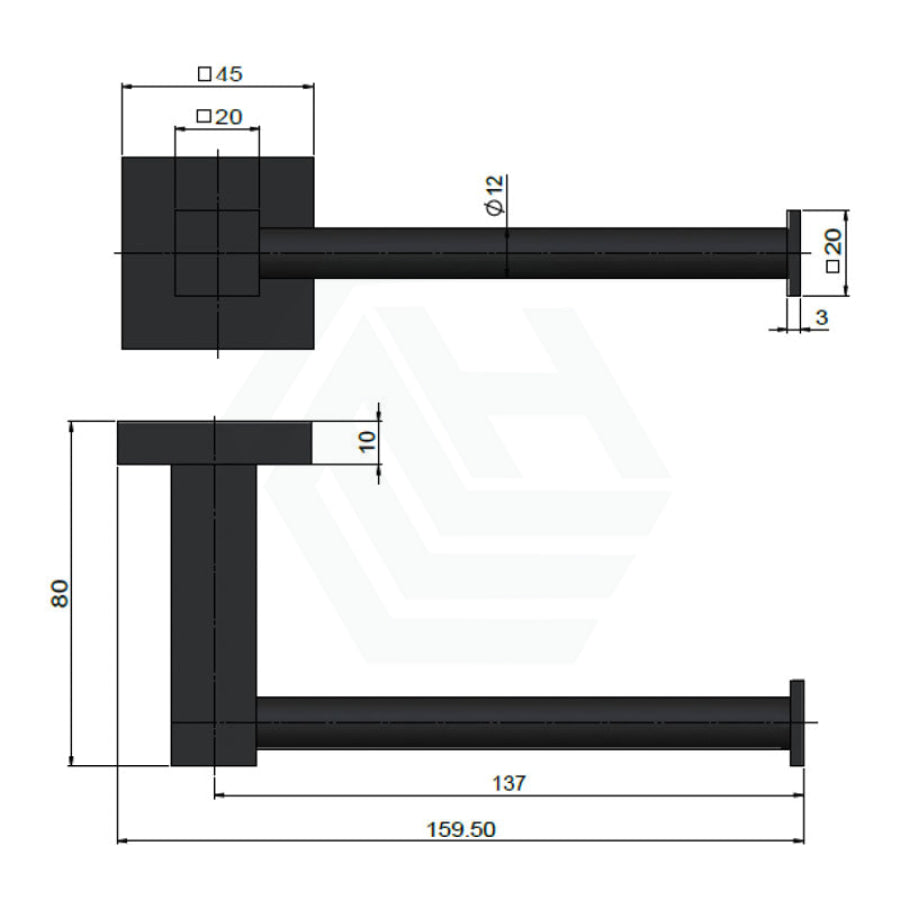 Meir Square Matt Black Toilet Roll Holder Paper Holders