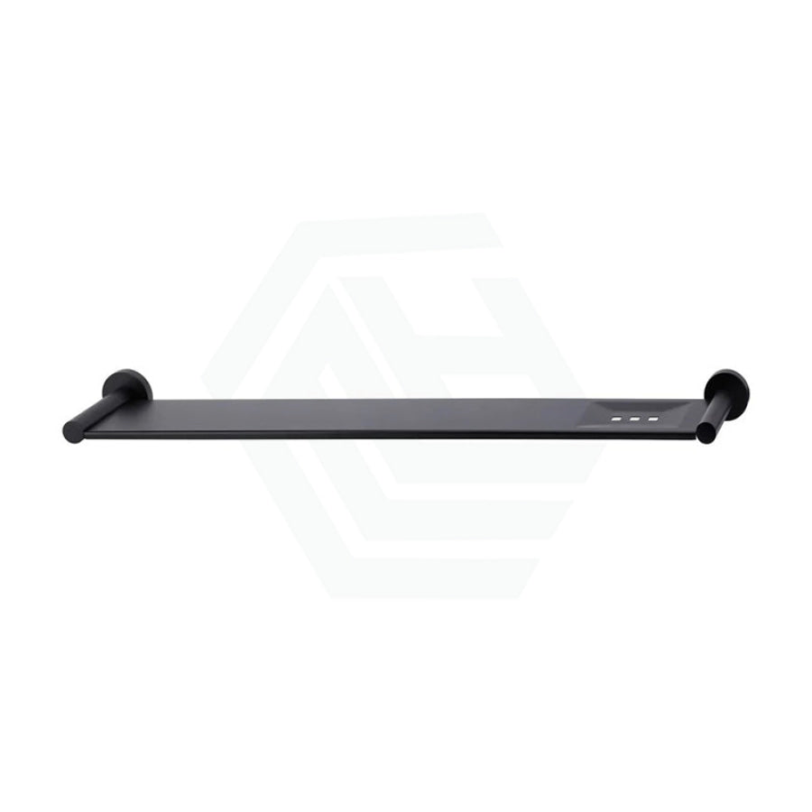 Meir 600mm Round Matt Black Bathroom Shelf